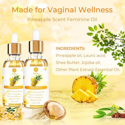 3 Packs Yoni Oil for Women - Feminine Care Oil - All Natural Vaginal Essential Oils, Reduces Odor, Restores pH Balance and Wetness, 1 fl oz/pc Strawberry Pineapple Peach Scent in Saudi Arabia