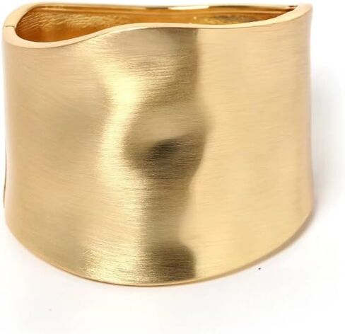 Ailiessy Chunky Cuff Bangle Bracelets Matte Gold Hammered Bracelets Wrap Wide Cuff Bracelet for Women Minimalist Statement Jewelry Gifts in Saudi Arabia