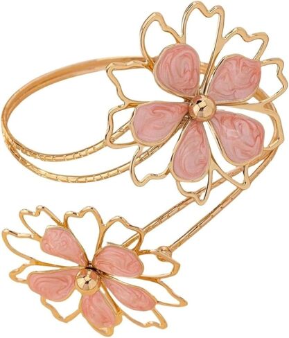 COLORFUL BLING Boho Flower Upper Arm Cuff Bracelets Gold Flower Armlet Bracelets for Women in Saudi Arabia