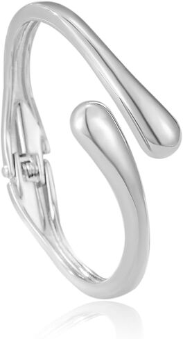 Teardrop Cuff Bangle Bracelets for Women - 18K Gold & Silver & Rose Gold Plated Chunky Open Tear Twist Wrap Bracelet, Adjustable Trendy Modern Jewelry in Saudi Arabia