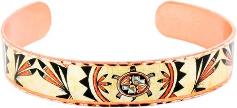 FRONT LINE JEWELRY أساور نحاسية حرفية - مجوهرات أساور نحاسية أمريكية أصلية قابلة للتعديل للحصان/الدب/السلحفاة/الذئب/القط/الفراشة/الفهد/اليعسوب/بيج فوت/الطائر الطنان/مجوهرات الحياة البرية لحيوانات الموظ in Kuwait