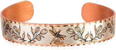 FRONT LINE JEWELRY أساور نحاسية حرفية - مجوهرات أساور نحاسية أمريكية أصلية قابلة للتعديل للحصان/الدب/السلحفاة/الذئب/القط/الفراشة/الفهد/اليعسوب/بيج فوت/الطائر الطنان/مجوهرات الحياة البرية لحيوانات الموظ in Kuwait
