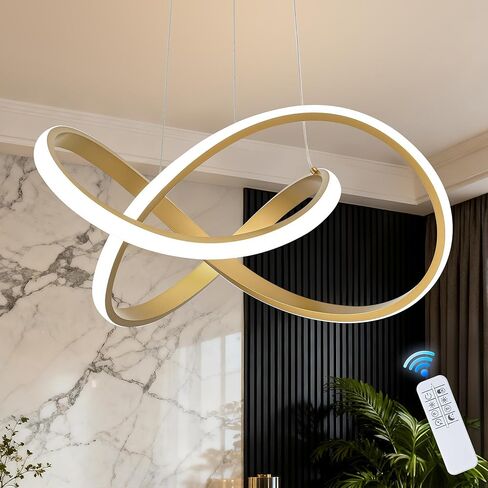 MAYNA Modern LED Pendant Light Fixture, Contemporary LED Chandelier with Irregular Ring Lights, Adjustable Modern Chandeliers for Dining Room Kitchen Entryway Living Room Bedroom, 6000K Daylight in Saudi Arabia