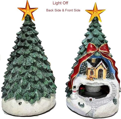 Musical Christmas Tree Village Scene with Rotating Train, Animated Christmas Decorations, Music Box, LED Lights, Tabletop Home Holiday Figurine & Gift in Saudi Arabia