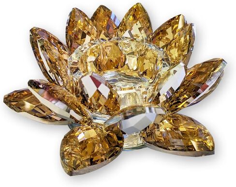 Gold Lotus Crystal Tea Light Candle Holder in Saudi Arabia