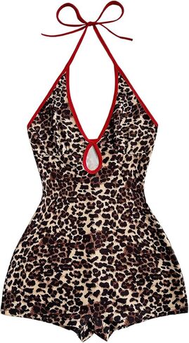 Verdusa Women's Date Night Rompers Textured Cut Out Sleeveless Halter One Piece Bodycon Jumpsuit Rave Outfits in Saudi Arabia