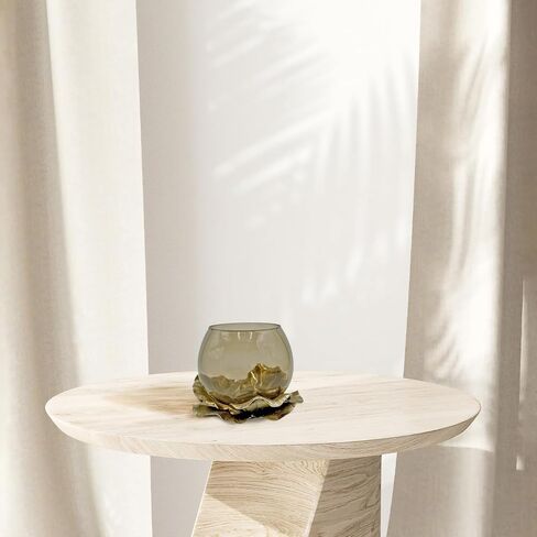 8Inch Wide Decorative Handmade Aluminum and Glass Round Bowl in Gold in Saudi Arabia