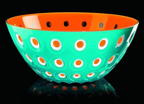 Guzzini Le Murrine Bowl Ø20, Blue/Orange. Completely Made in Italy Using Exclusive Three-Color Technology in Saudi Arabia