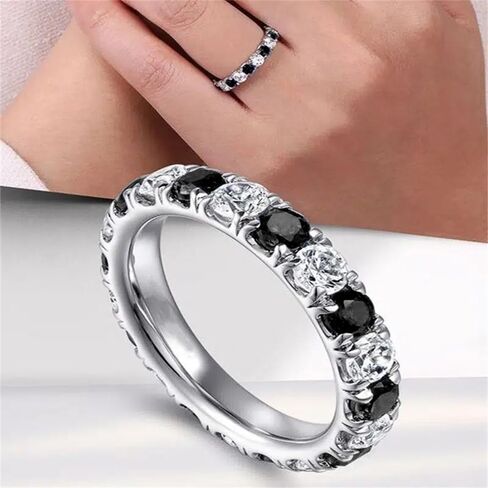 Shiny Round Cubic Zirconia Promise Rings for Women Everyday Wearable Jewelry in Saudi Arabia