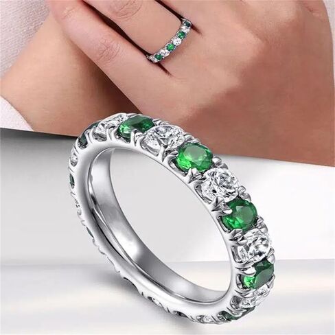 Shiny Round Cubic Zirconia Promise Rings for Women Everyday Wearable Jewelry in Saudi Arabia