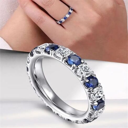 Shiny Round Cubic Zirconia Promise Rings for Women Everyday Wearable Jewelry in Saudi Arabia