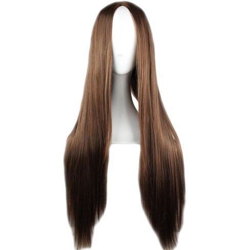 75cm Long Straight Hair Black No Bangs Heat Resistant Cosplay/Party Full Wigs in Saudi Arabia