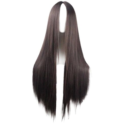 75cm Long Straight Hair Black No Bangs Heat Resistant Cosplay/Party Full Wigs in Saudi Arabia