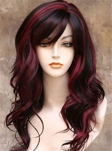 Long Blonde Mix Brown Curly Wavy Wigs with Bangs for Women Synthetic Hair for Cosplay Halloween Costume Party,22inch in Saudi Arabia