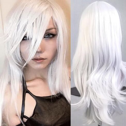 Long Blonde Mix Brown Curly Wavy Wigs with Bangs for Women Synthetic Hair for Cosplay Halloween Costume Party,22inch in Saudi Arabia