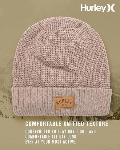 Hurley Womens Beanie Hat - Fleece Lined Ribbed Knit Winter Hats for Women Medium Fit Acrylic Beanies for Fall Snow Ski in Saudi Arabia