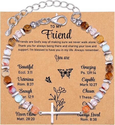 MIXJOY Cross Bracelet for Women, Religious Faith Jewelry, Christian Christmas Stocking Stuffers Birthday Friendship Gift in Saudi Arabia