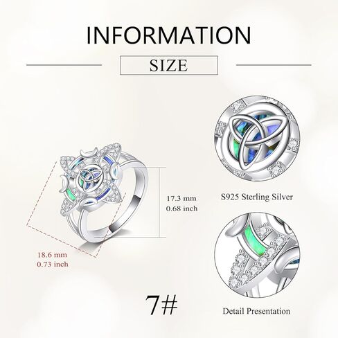 Witches Knot Ring 925 Sterling Silver Witches Protection Knot nudo de bruja Ring for Women Celtic Protection Jewelry Gifts for Women in Kuwait