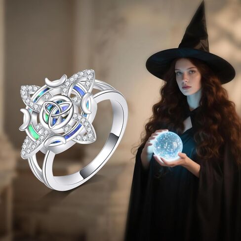 Witches Knot Ring 925 Sterling Silver Witches Protection Knot nudo de bruja Ring for Women Celtic Protection Jewelry Gifts for Women in Kuwait
