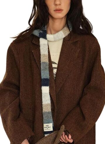 Skinny Scarf for Women Cute Knit Scarf Long Skinny Colorful Winter Fashion Y2k Neck Scarves in Saudi Arabia