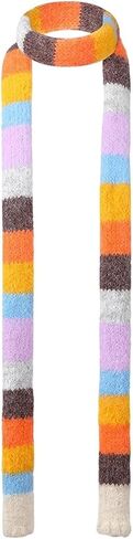 Skinny Scarf for Women Cute Knit Scarf Long Skinny Colorful Winter Fashion Y2k Neck Scarves in Saudi Arabia