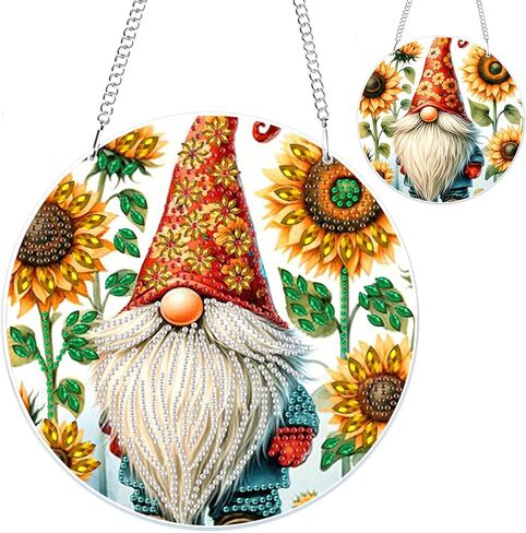 GHHKUD Owl Diamond Painting Pendant Ornament for Adults Double Sided, Wreath Diamond Art Hanging Pendant, DIY Special Crystal Diamond Gem Painting Board Kit for Window Home Decor in Saudi Arabia