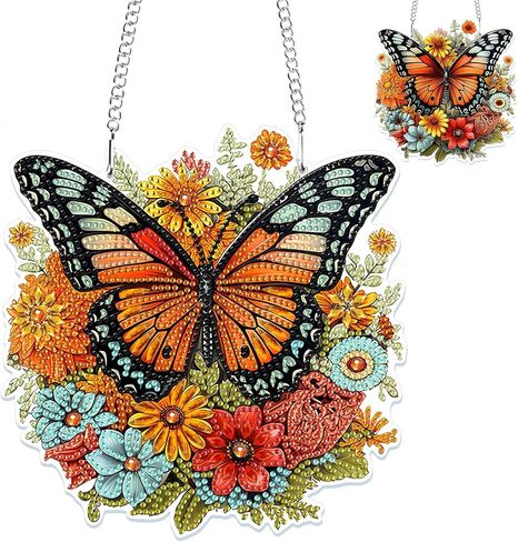 GHHKUD Owl Diamond Painting Pendant Ornament for Adults Double Sided, Wreath Diamond Art Hanging Pendant, DIY Special Crystal Diamond Gem Painting Board Kit for Window Home Decor in Saudi Arabia