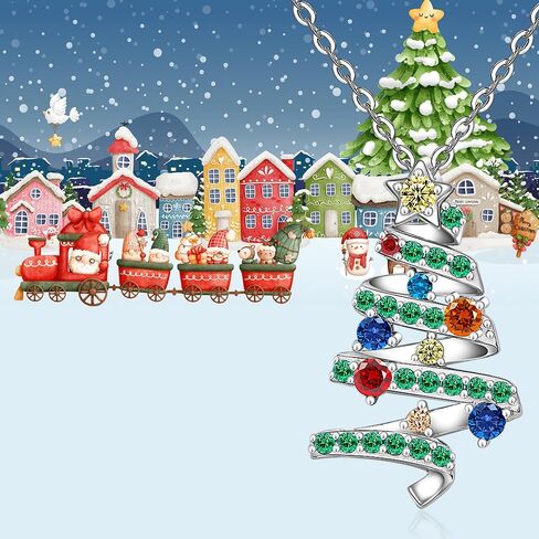 Christmas Earrings Necklace Set Christmas Tree Earrings for Women Dangle Drop S925 Sterling Silver Holiday Jewelry in Saudi Arabia