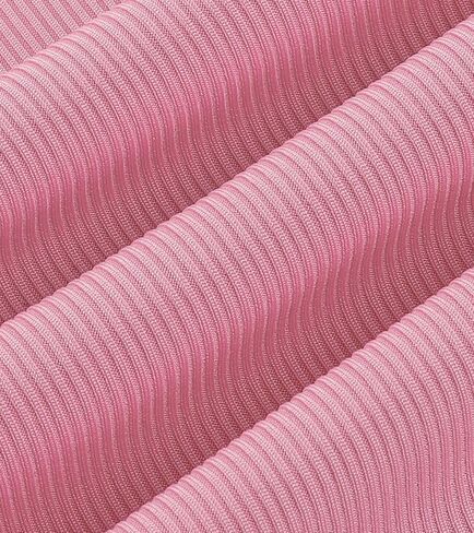 Women's Athletic Jumpsuit, Pink Ribbed Long Sleeve Bodysuit, Slim Fit Moisture Wicking Stretch Romper for Casual Wear in Saudi Arabia