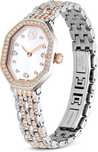 Swarovski Dextera Octagon Watch, Swiss Made, Metal Bracelet, Silver Tone, Rose Gold-Tone Finish in Saudi Arabia