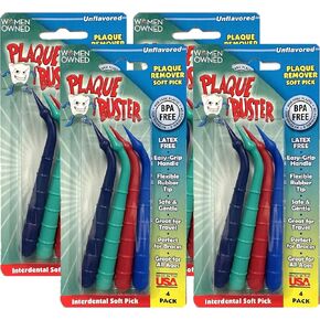 (Pack of 1 Gum Stimulator & Plaque Remover, Made in USA, Great for Oral Health and Healthy Gums, Multicolor (4 Picks per Pack) in Saudi Arabia