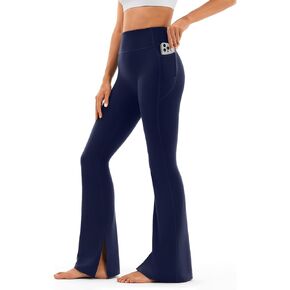 Flare Yoga Pants with Pockets, 31" Inseam Bootcut Athleisure, Seamless Tummy Control Leggings for Women Workout, Pilates, Gym in Saudi Arabia
