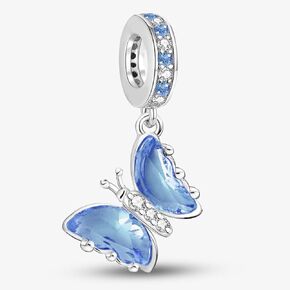 1Pc Fashionable Silver inlaid butterfly pendant Charm Bead Fit DIY Jewelry Matching Fine Jewellery in Kuwait