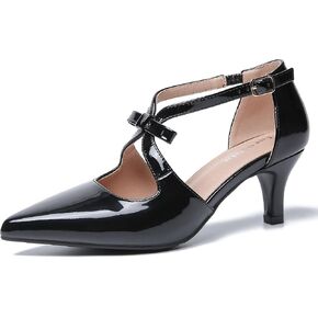 حذاء نسائي من Fereshte بكعب قطط بحزام T مقاس 5 سم وكعب منخفض مع مقدمة مدببة من D'Orsay Dressy Pumps in Kuwait