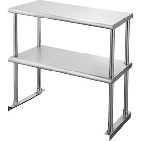 HALLY Double Overshelf of Stainless Steel 12'' x 72'' Weight Capacity 420lb, Commercial 2 Tier Shelf for Prep & Work Table in Restaurant, Home or Kitchen in Kuwait