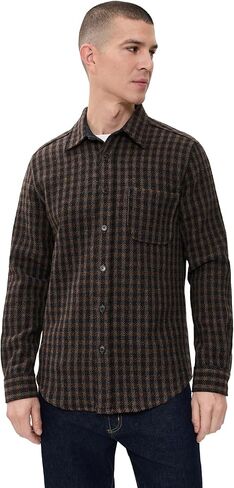 Portuguese Flannel Men's Merino Tweed Check Overshirt in Kuwait