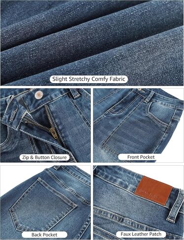 luvamia Bootcut Jeans for Women Trendy High Waisted Classic Boot Cut Stretchy Denim Pants Patch Pocket Trouser Jeans in Saudi Arabia