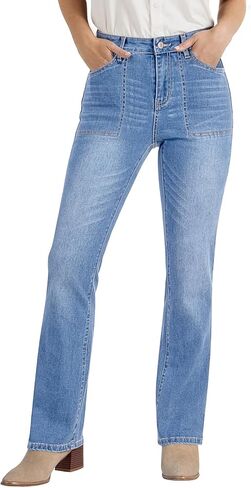 luvamia Bootcut Jeans for Women Trendy High Waisted Classic Boot Cut Stretchy Denim Pants Patch Pocket Trouser Jeans in Saudi Arabia