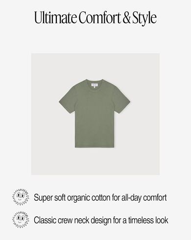 Organic Basics Mens True Regular Fit Cotton Short-Sleeve Tee in Saudi Arabia