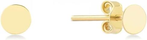 أقراط مسمارية على شكل قرص مسطح من الذهب عيار 14 قيراط، أقراط صغيرة ذهبية أو فضية، أقراط يومية بسيطة وأنيقة للنساء والرجال والفتيات in Kuwait