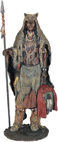 ICE ARMOR 11" H Indian Warrior with Eagle Statue Native American Decoration Figurine Office Desk/Home/Living Room/Table Decor, Perfect House Warming Gifts for New Home in Kuwait