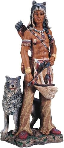 ICE ARMOR 11" H Indian Warrior with Eagle Statue Native American Decoration Figurine Office Desk/Home/Living Room/Table Decor, Perfect House Warming Gifts for New Home in Kuwait