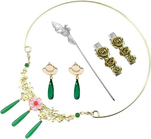 for Maomao Cosplay Necklace Hairclips Earrings Set Costume Accessories in Saudi Arabia