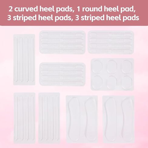 34pcs Shoe Strap Grips, Multi Shape Gel Strips Self Adhesive Silicone Heel Grips Anti Slip Foot Support Cushion Inserts Pads for Women's High Heels Sandals Sling Backs & Sports Shoes (Clear) in Saudi Arabia