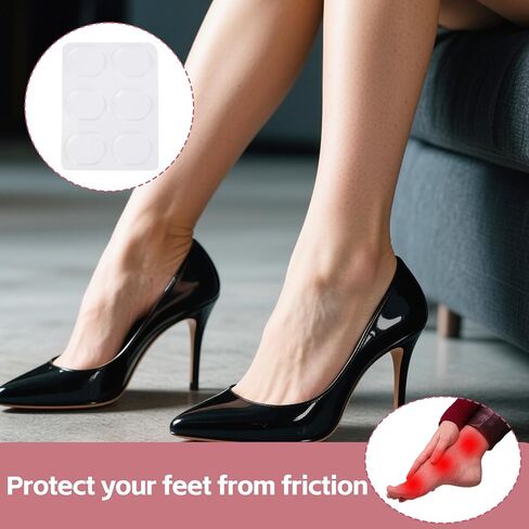 34pcs Shoe Strap Grips, Multi Shape Gel Strips Self Adhesive Silicone Heel Grips Anti Slip Foot Support Cushion Inserts Pads for Women's High Heels Sandals Sling Backs & Sports Shoes (Clear) in Saudi Arabia