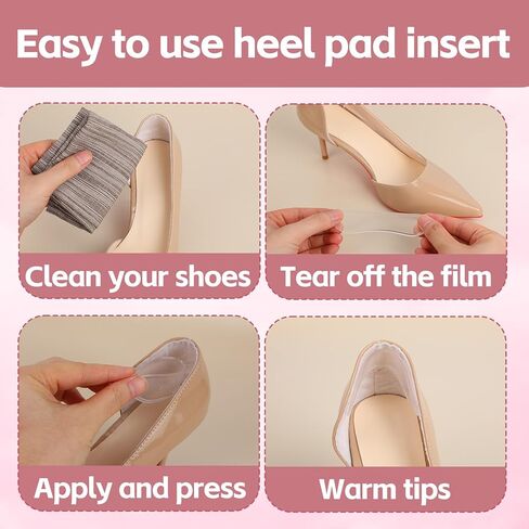34pcs Shoe Strap Grips, Multi Shape Gel Strips Self Adhesive Silicone Heel Grips Anti Slip Foot Support Cushion Inserts Pads for Women's High Heels Sandals Sling Backs & Sports Shoes (Clear) in Saudi Arabia