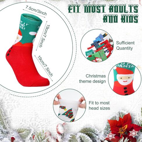 Liitrsh 24 Pairs Christmas Socks Bulk Christmas Crew Warm Winter Holiday Socks Xmas Soft for Novelty Gifts for Women Men Adults in Saudi Arabia