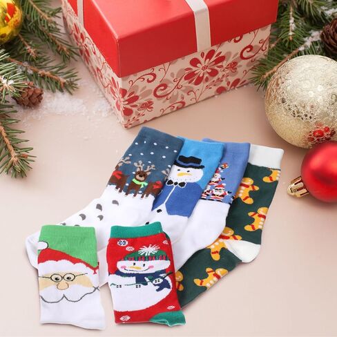 Liitrsh 24 Pairs Christmas Socks Bulk Christmas Crew Warm Winter Holiday Socks Xmas Soft for Novelty Gifts for Women Men Adults in Saudi Arabia