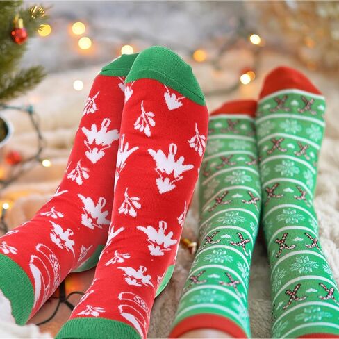 Liitrsh 24 Pairs Christmas Socks Bulk Christmas Crew Warm Winter Holiday Socks Xmas Soft for Novelty Gifts for Women Men Adults in Saudi Arabia