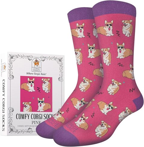Comfy Corgi Socks, Cute Corgi Socks, Universal Fit, Super Fun Corgi Gifts for Corgi Lovers, Corgi Socks for Men & Women in Saudi Arabia
